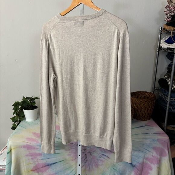 Banana Republic luxe blend size large Men's Gray V-Neck Sweater premium - Picture 4 of 7